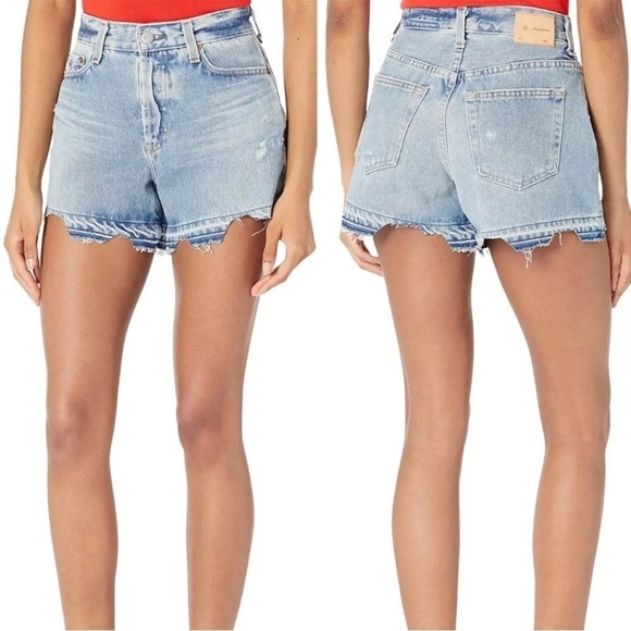 Ag Adriano Goldschmied Pants - AG Adriano Goldschmied Alexxis Short High-Rise Wedgie Size 28 NWT